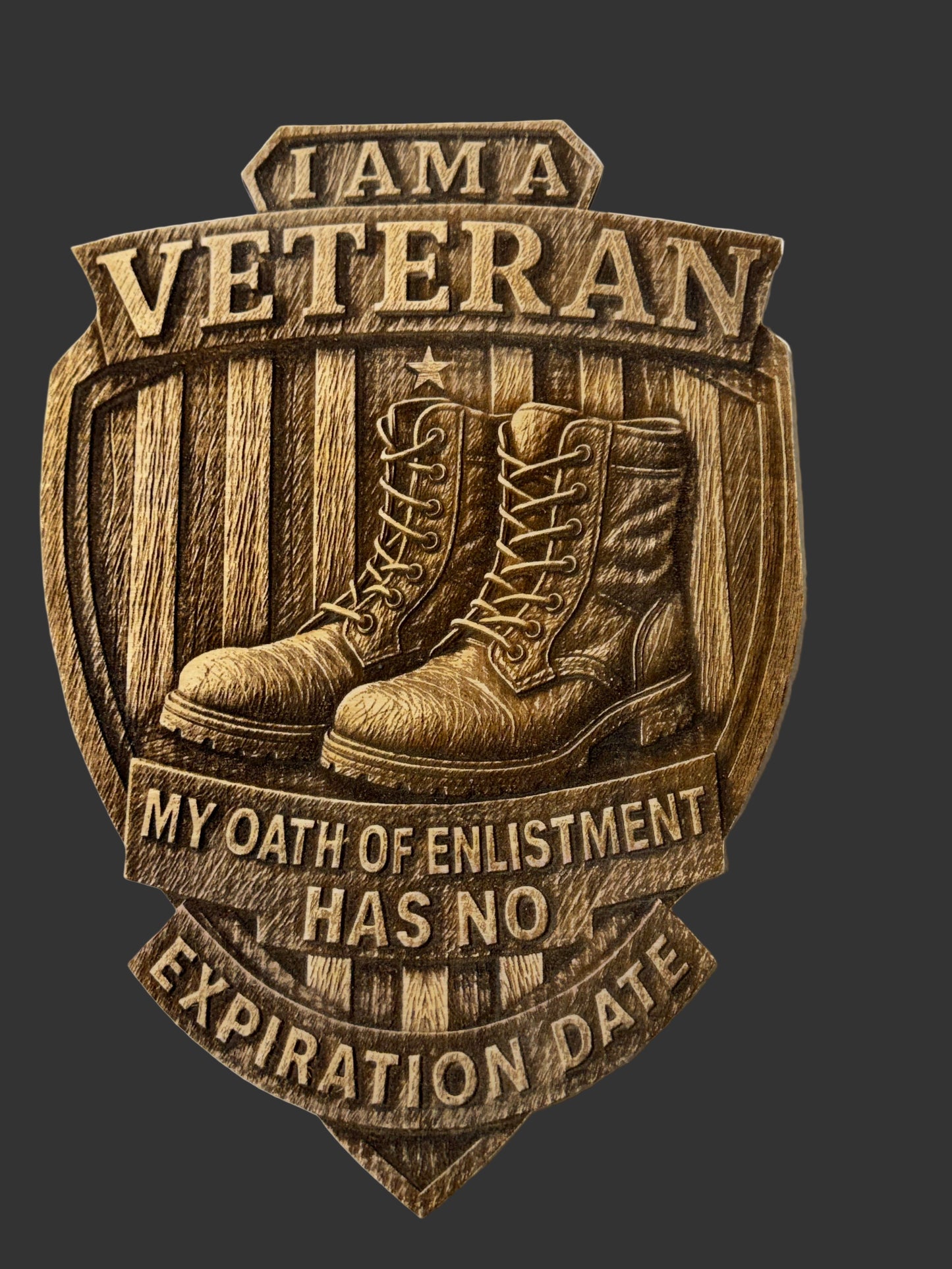 Veteran Wood Wall Plaque