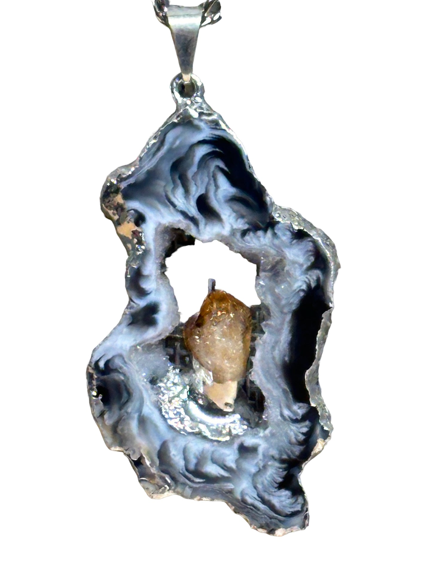Druzy Agate with Crystal