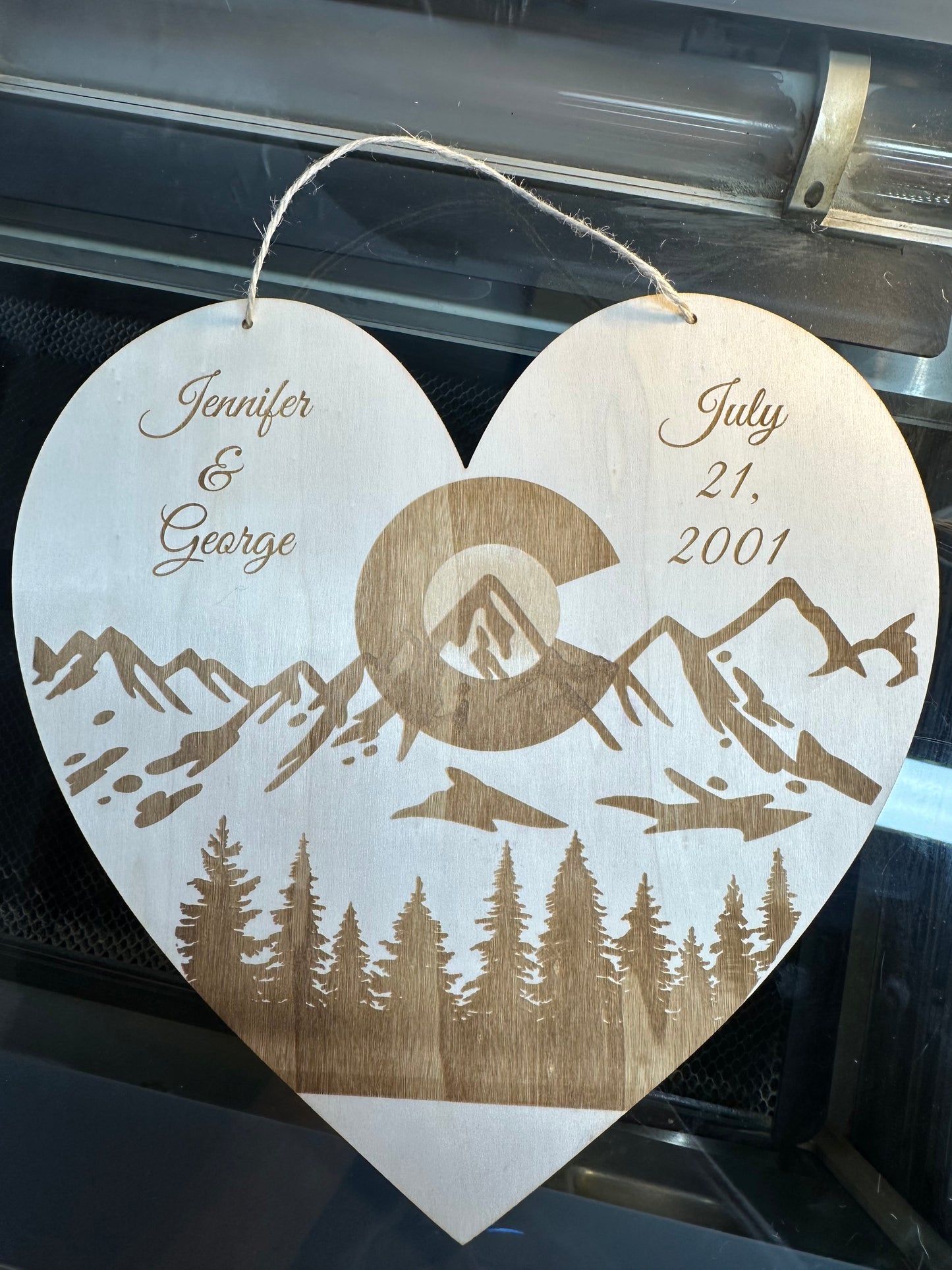 Engraved Wood Hearts