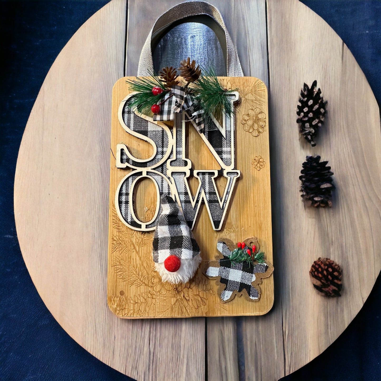 Engraved Bamboo Holiday Wall Hanging