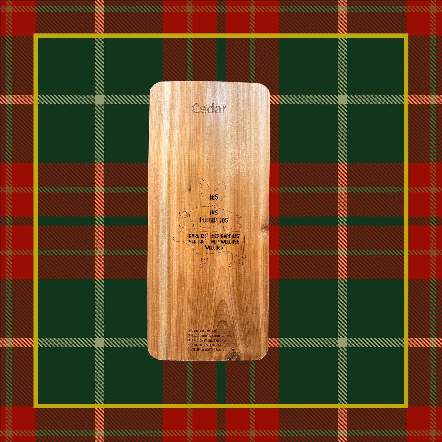 Engraved Cedar Grilling Plank