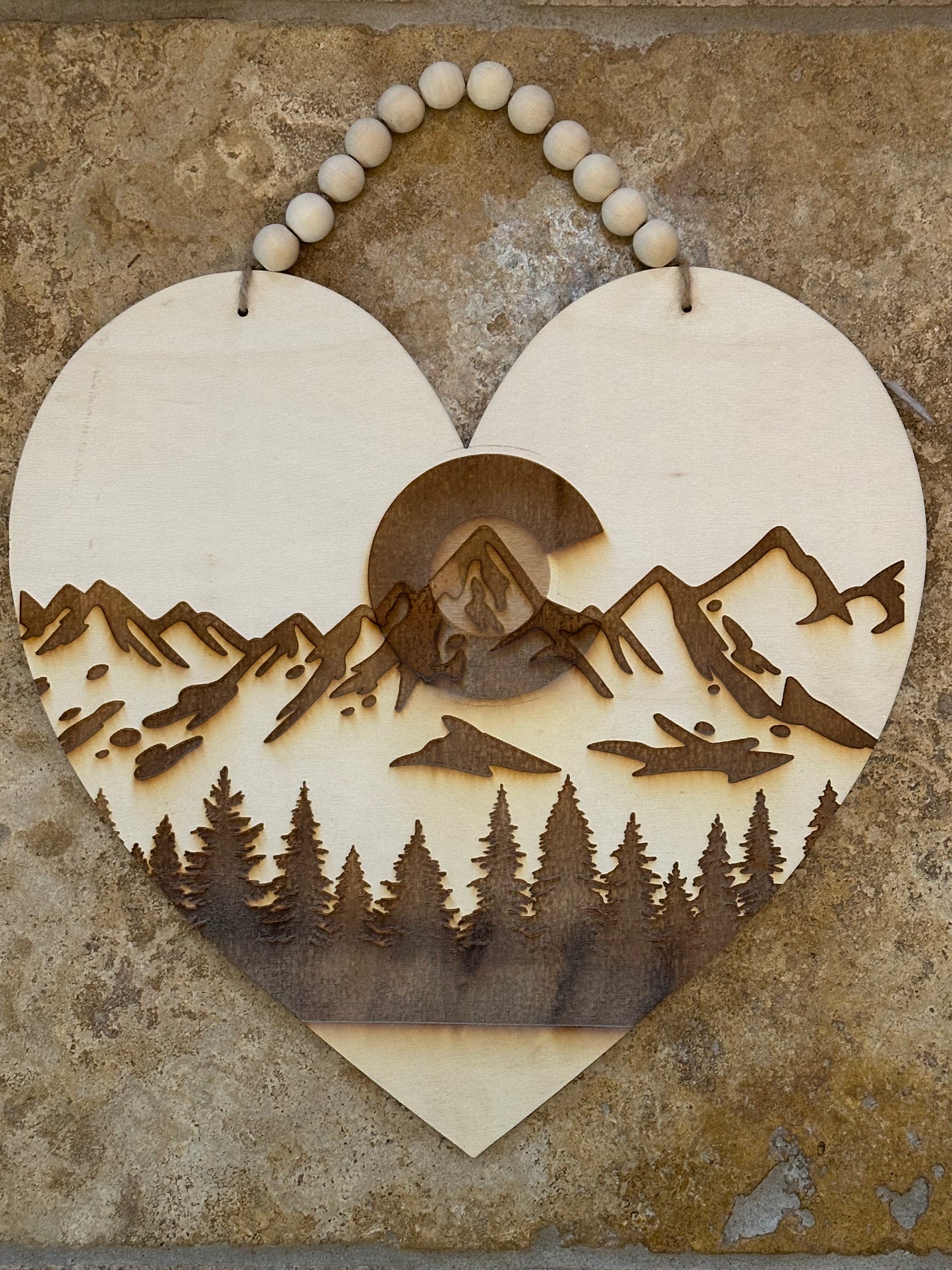 Engraved Wood Hearts