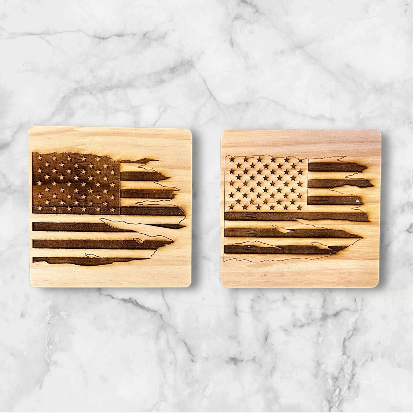 Laser Engraved wood coasters
