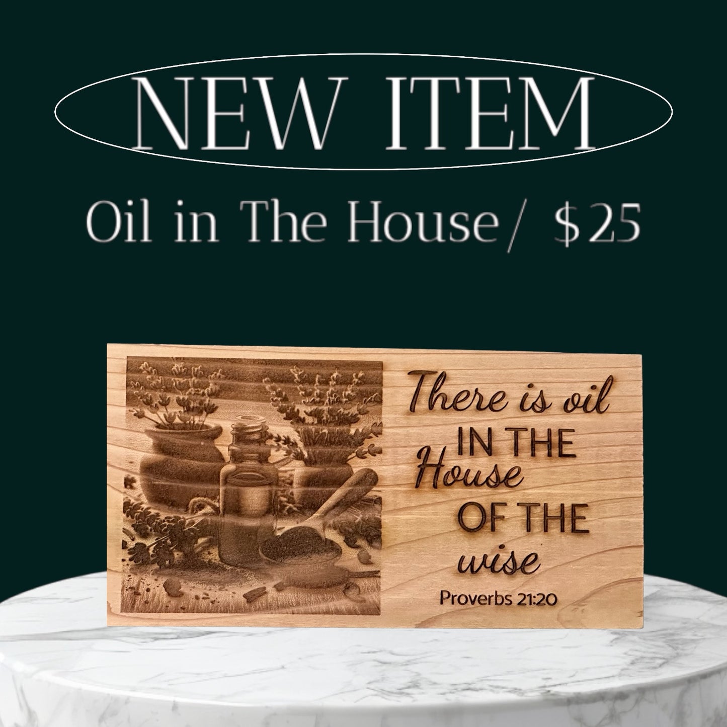 Laser Engraved Essential Oil Wood Sign