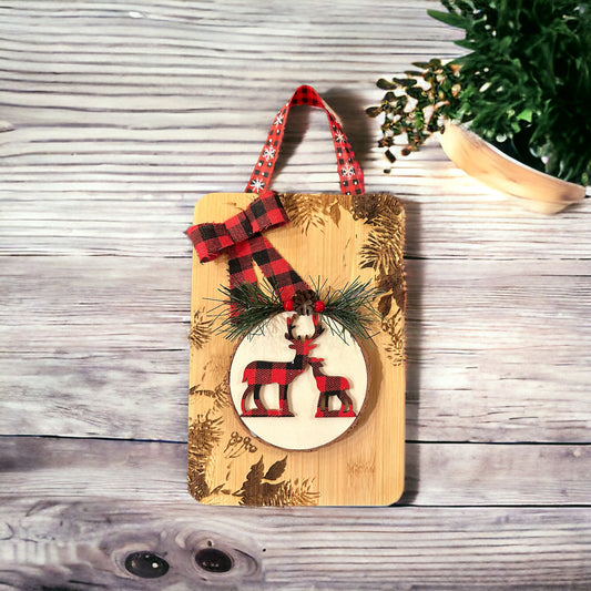 Engraved Bamboo Holiday Wall Hanging
