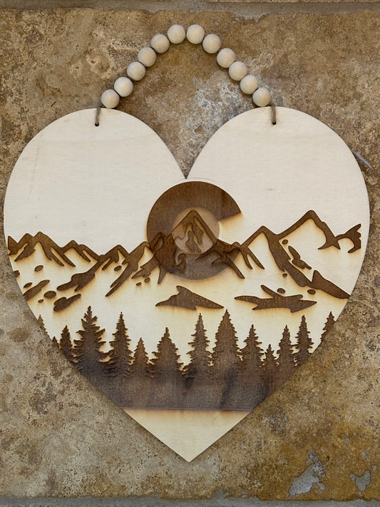 Engraved Wood Hearts