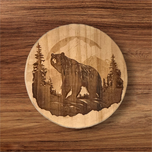 Laser Engraved wood coasters