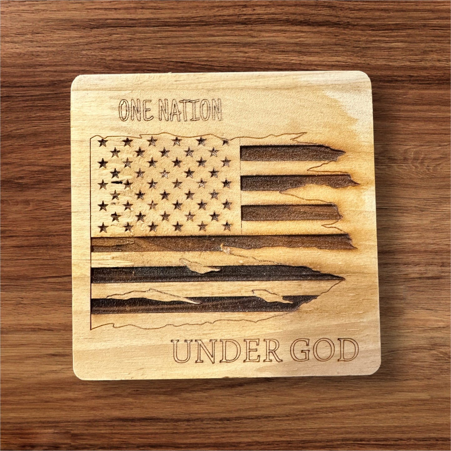 Laser Engraved wood coasters
